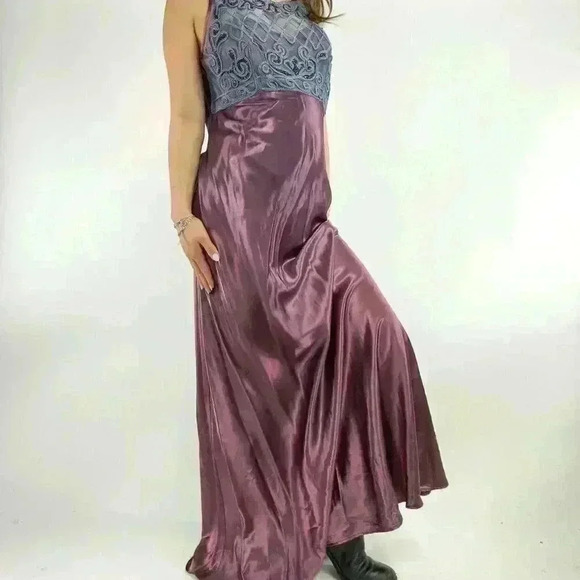 Ultra rare 90s simple slip dress long prom dress - Picture 7 of 8